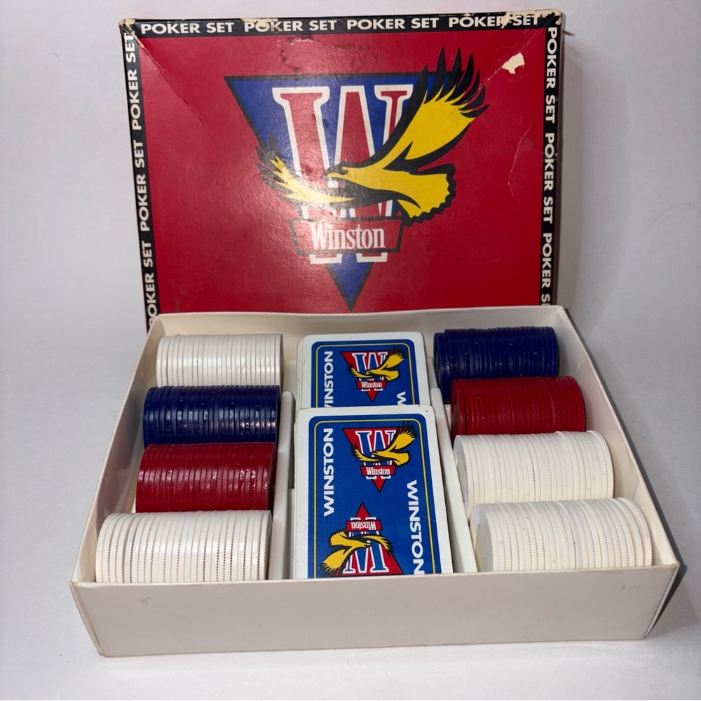 Winston Poker Set Memorabilia One Full Deck of Cards no Pokers Chips as Shown